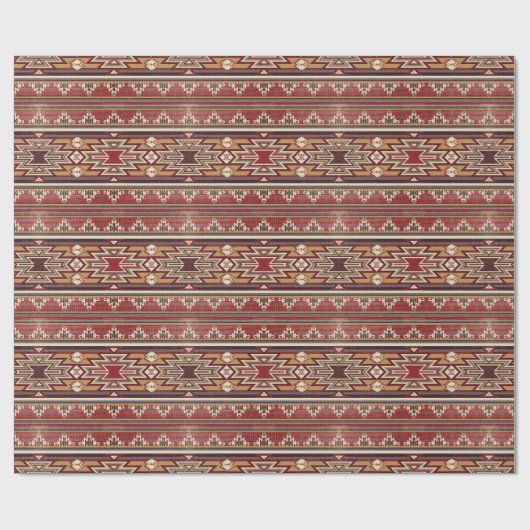 Ethnic Textile Texture Tribal Aztec National Ameri Geschenkpapier (Flach)