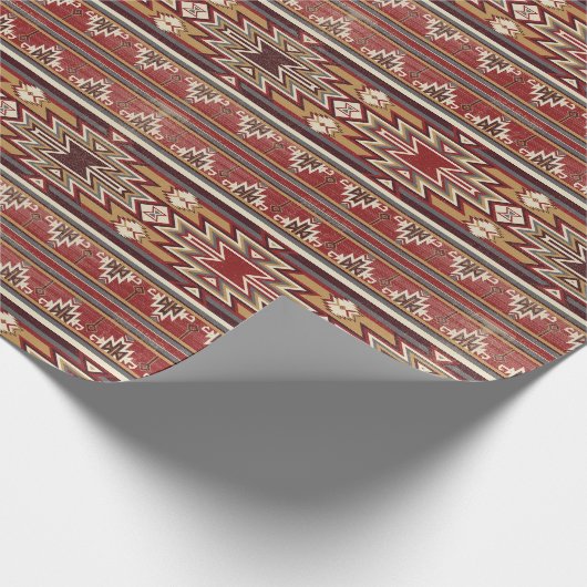 Ethnic Textile Texture Tribal Aztec National Ameri Geschenkpapier (Ecke)