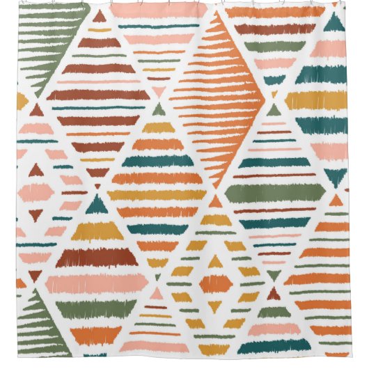 Ethnic Tribal Argyle Seamless Pattern. Traditional Duschvorhang (Vorderseite)