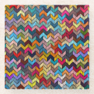 Ethnic Tribal bestickt geometrisch Glasuntersetzer