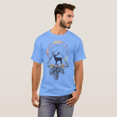 Ethnic Tribal Deer Head Boho Feather Native T-Shirt (Vorne ganz)