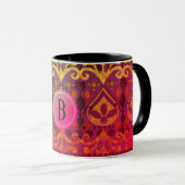 Ethnic Tribal Monogram Tasse (VorderseiteRechts)