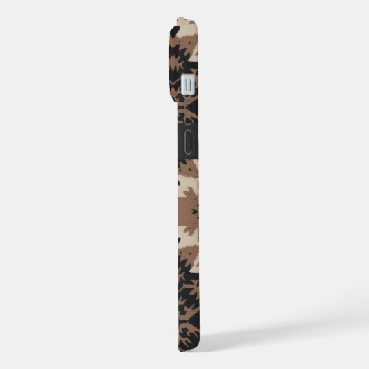 Ethnic Tribal Mudcloth Black & Tan iPhone Hülle (Linke Seite)