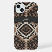 Ethnic Tribal Mudcloth Black & Tan iPhone Hülle (Rückseite)