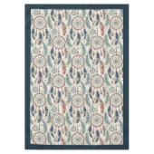 Ethnic Tribal Native Pastel Dreamcatcher Federn Tischdecke (Vorderseite)