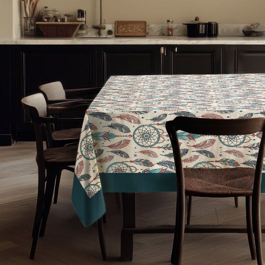 Ethnic Tribal Native Pastel Dreamcatcher Federn Tischdecke