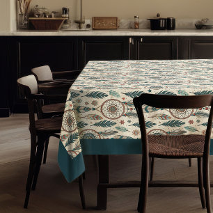 Ethnic Tribal Native Pastel Dreamcatcher Federn Tischdecke
