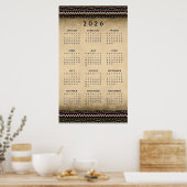 Ethnic Tribal Stripes 2026 Wall Calendar Poster (Küche)