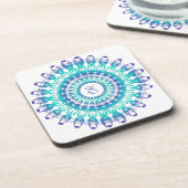 Ethnic Turquoise Mandala Getränkeuntersetzer (Linke Seite)