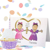 Ethnic Twin Girls 1. Geburtstag Sweet Personalisie