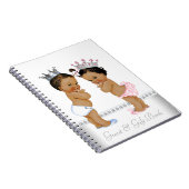 Ethnic Twin Prince and Princess Baby Showbook Notizblock (Rechte Seite)