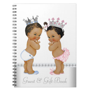 Ethnic Twin Prince and Princess Baby Showbook Notizblock