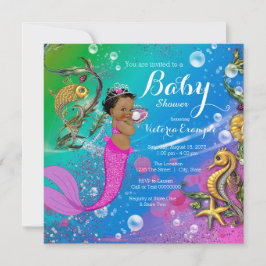 Ethnic Under Sea Mermaid Baby Shower Einladung