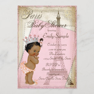 Ethnic Vintag Paris Baby Dusche Einladung