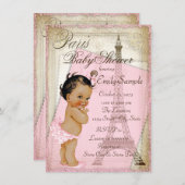 Ethnic Vintag Paris Baby Dusche Einladung (Vorne/Hinten)