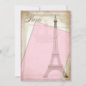 Ethnic Vintag Paris Baby Dusche Einladung (Rückseite)