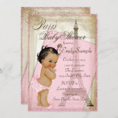 Ethnic Vintag Paris Baby Dusche Einladung (Vorne/Hinten)