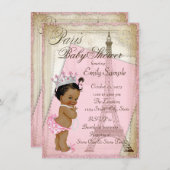 Ethnic Vintag Paris Baby Dusche Einladung (Vorne/Hinten)