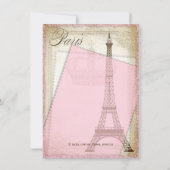 Ethnic Vintag Paris Baby Dusche Einladung (Rückseite)