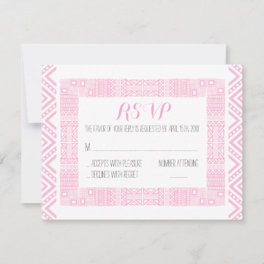 Ethnic Wedding RSVP Response Card Personalisiert Karte (Vorderseite)