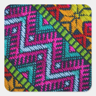 Ethnic Woven Threads Quadratischer Aufkleber
