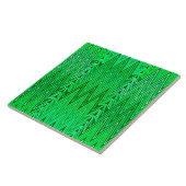 Ethnic Zickzack Damask, Emerald und Lime Green Fliese (Seite)