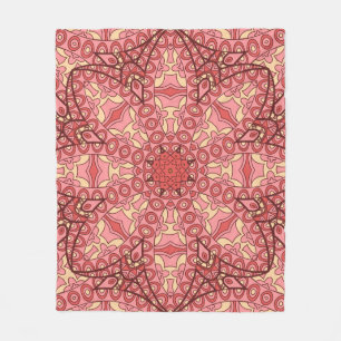 Ethnisch abstraktes Blumen-Mandala, nahtlos. Fleecedecke