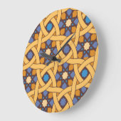 Ethnisch Abstraktes Mosaikmuster Große Wanduhr (Winkel)