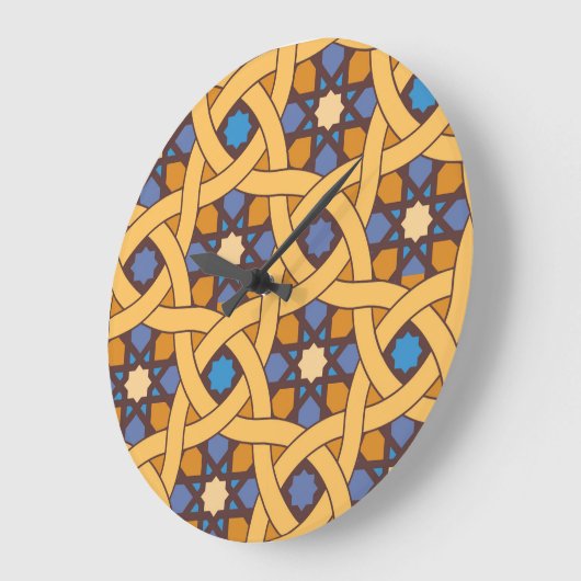 Ethnisch Abstraktes Mosaikmuster Große Wanduhr (Winkel)