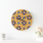 Ethnisch Abstraktes Mosaikmuster Große Wanduhr (Zuhause)