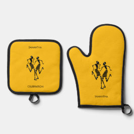 Ethnisch, afrikanische Kunst, Phantastischer Karne Ofenhandschuh & Topflappen-Set