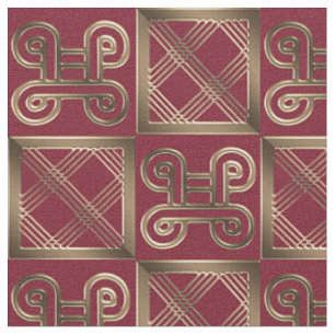 Ethnisch-afrikanisches Muster mit Adinkra-Symbolen Stoff