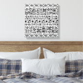 Ethnisch-afrikanisches Muster - Schwarz und Weiß # Leinwanddruck (Insitu (Schlafzimmer))