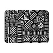 Ethnisch-afrikanisches Muster - Schwarz und Weiß # Magnet (Horizontal)