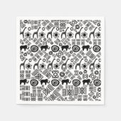 Ethnisch-afrikanisches Muster - Schwarz und Weiß # Serviette (Vorderseite)