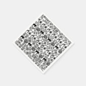 Ethnisch-afrikanisches Muster - Schwarz und Weiß # Serviette (Ecke)