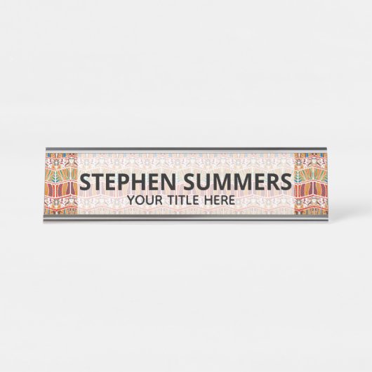Ethnisch-afrikanisches Stammesmuster Schreibtischnamensplakette (Vorderseite )