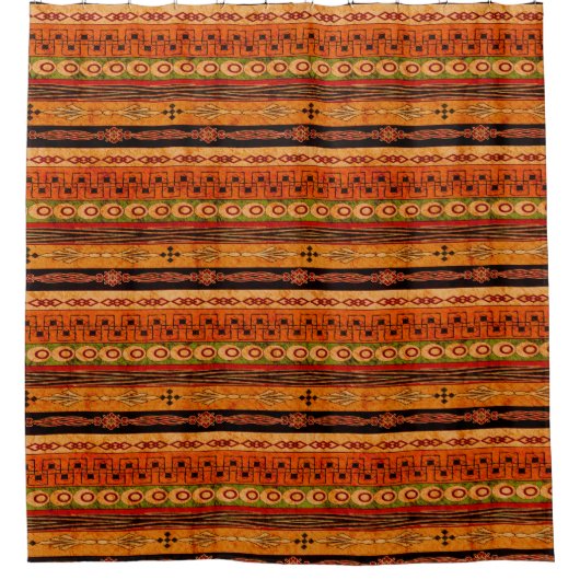 Ethnisch-afrikanisches Streifenmuster. Duschvorhang (Vorderseite)