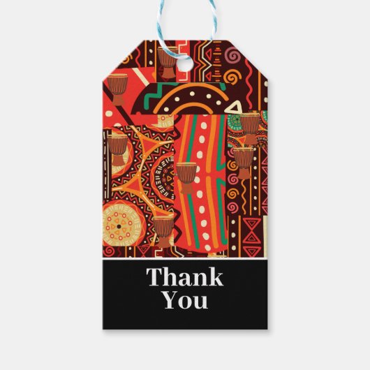 Ethnisch-afrozentrisches Kente-Tribal-Muster Geschenkanhänger (Vorderseite)