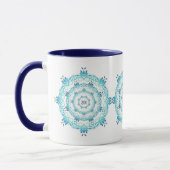 ethnisch aquamarine Mandala. Blumenkrone Tasse (Links)