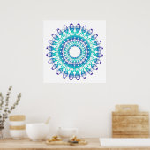 ethnisch aquamarine Mandala. Poster (Küche)