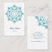 ethnisch aquamarine Mandala. Text. Square-Visitenk Visitenkarte (Vorne/Hinten)