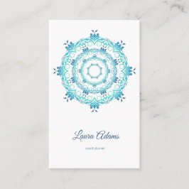 ethnisch aquamarine Mandala. Text. Square-Visitenk Visitenkarte