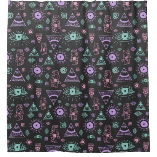 Ethnisch/Augenmuster Duschvorhang (Vorderseite)