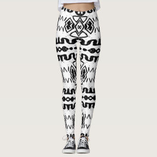 Ethnisch Aztekisch, Vintage gestreiftes Muster. Leggings