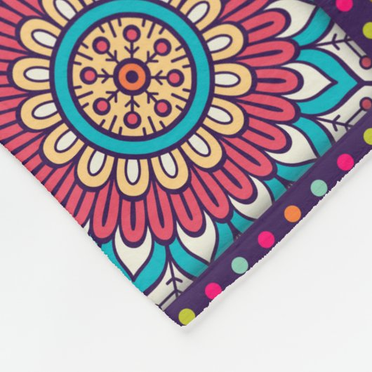 Ethnisch bedruckte Mandala-Muster Fleecedecke (Ecke)