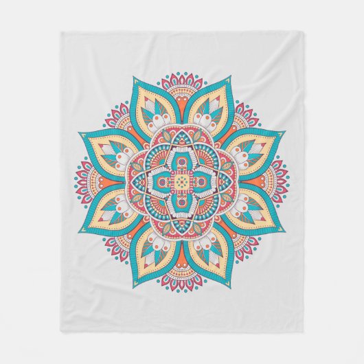 Ethnisch bedruckte Mandala-Muster Fleecedecke (Vorderseite)