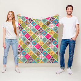 Ethnisch bedruckte Mandala-Muster Fleecedecke