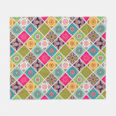 Ethnisch bedruckte Mandala-Muster Fleecedecke (Vorderseite (Horizontal))