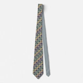 Ethnisch blau, beige Ikat Krawatte (Vorderseite)